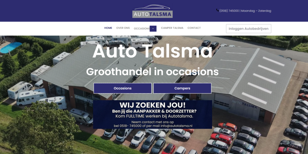 Aut0bedrijf website laten maken Leeuwarden