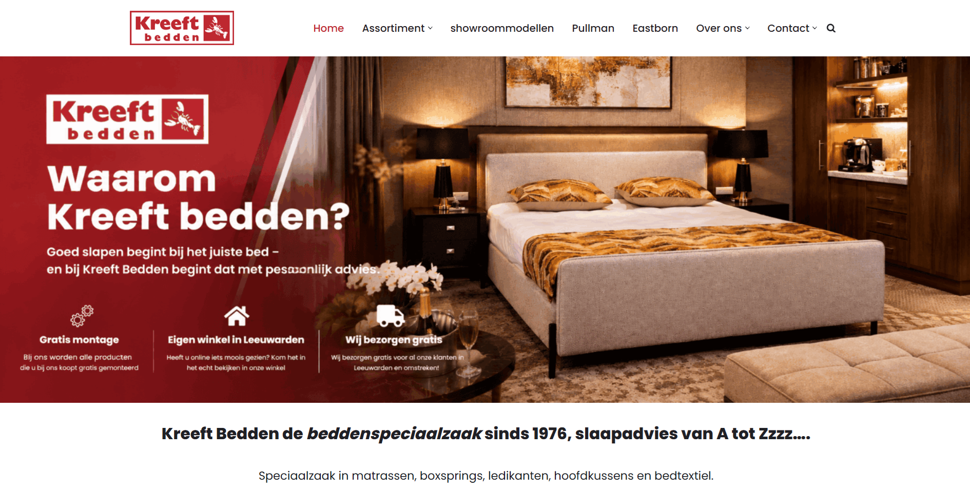 Website Kreeft Bedden ontworpen door Websiteverbeteraar